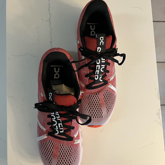 On Running, Cloudsurfer- Women's Athletic Shoes in Red, White and Black 10.5 - Picture 4 of 6